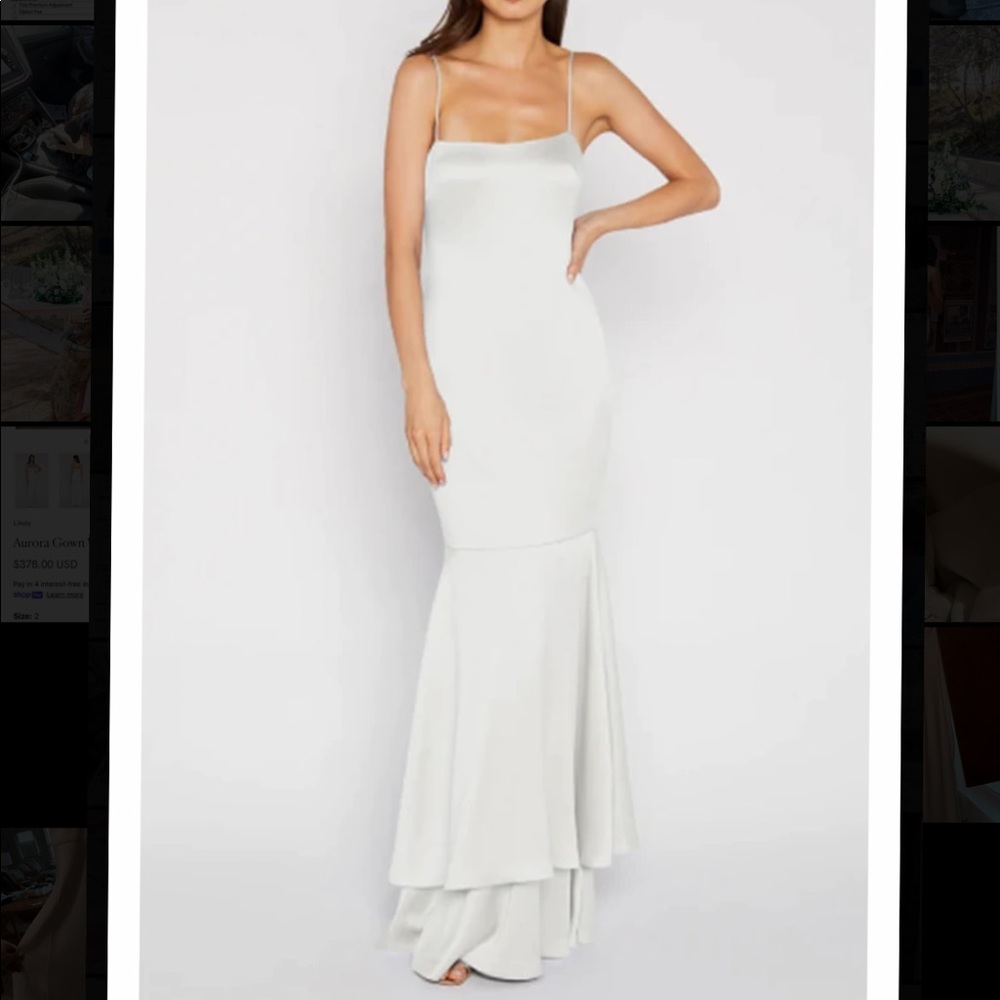 Likely Aurora White Gown Dress (Size 2)